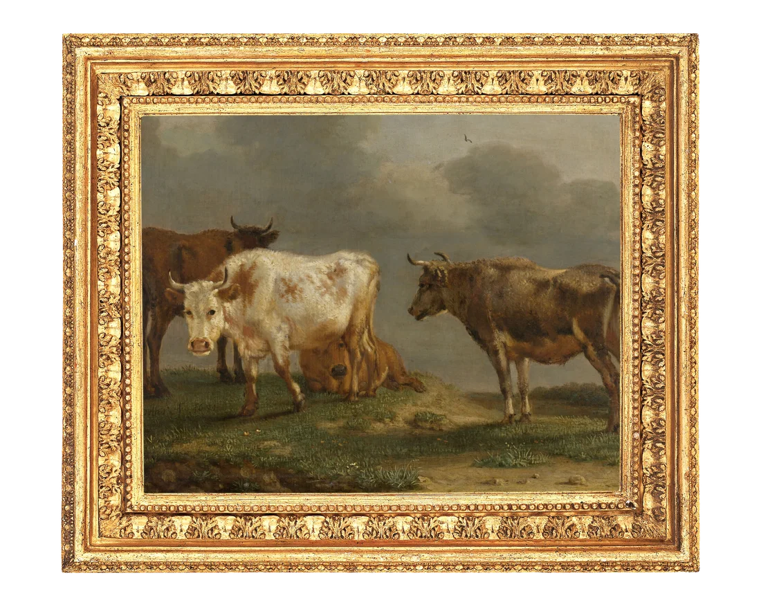 Vintage cattle painting